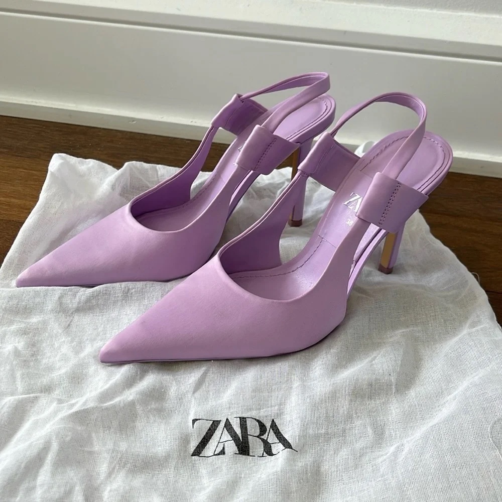 Zara Pointed Toe Slingback Heel