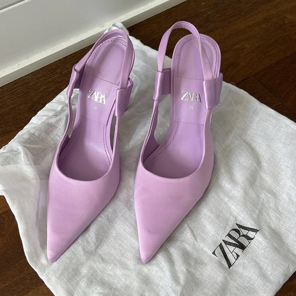 Zara Pointed Toe Slingback Heel - Image 2